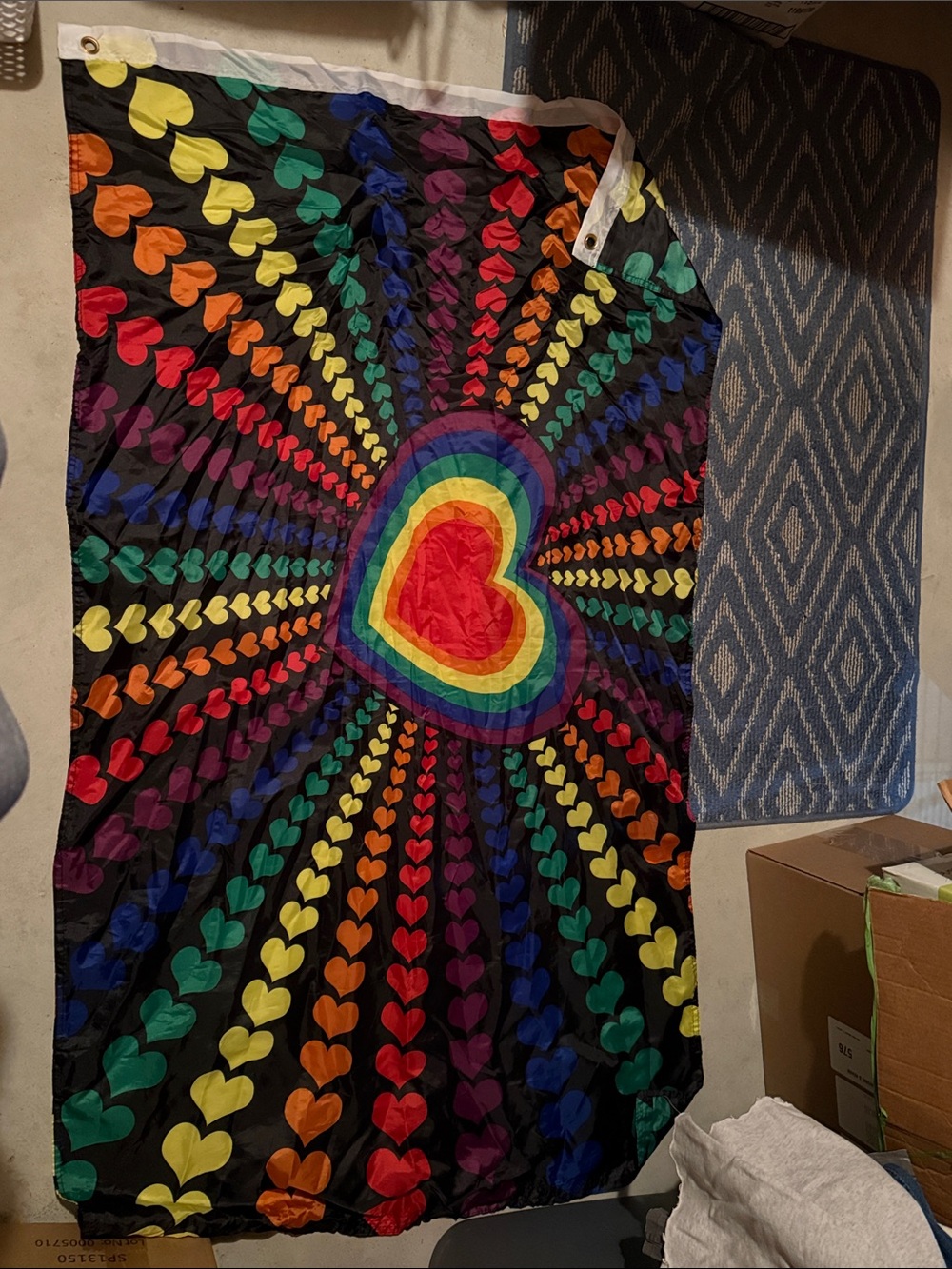Rainbow Heart Tapestry Wall Hanging
